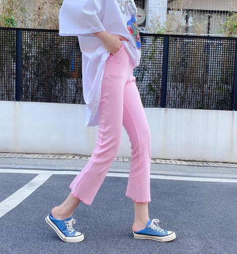 sunflower夏季高腰ins七分小脚裤