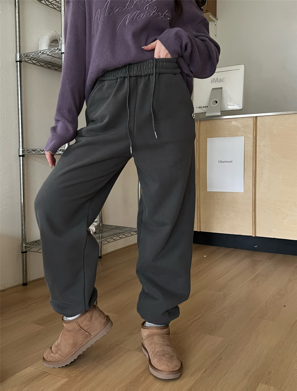 高腰休闲裤百搭长裤女裤纯色