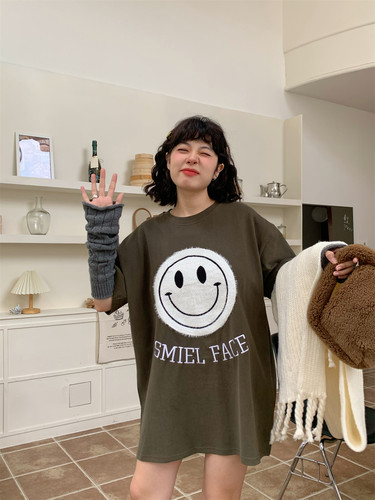 秋冬宽松中长款纯棉打底t恤女ins