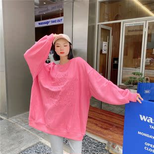 JL SUNFLOWER欧货女装春季潮牌宽松卫衣外套oversize大码刺绣上衣