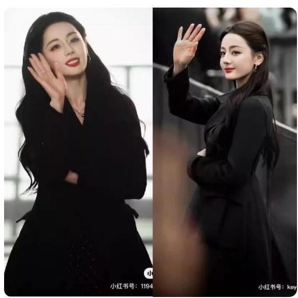 迪丽热巴同款黑色中长款羊毛大衣毛呢外套