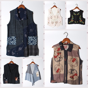 Vintage古着刺绣马甲 民族风波西米亚百搭外穿坎肩17