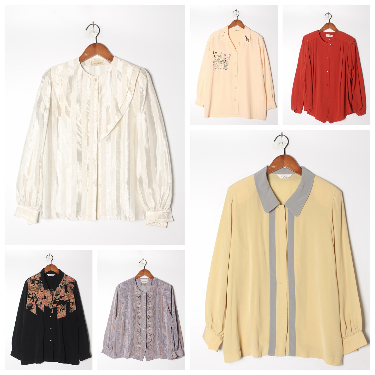 古着Vintage孤品棉麻花刺绣白衬衫孤品日系 女上衣 实拍售卖83