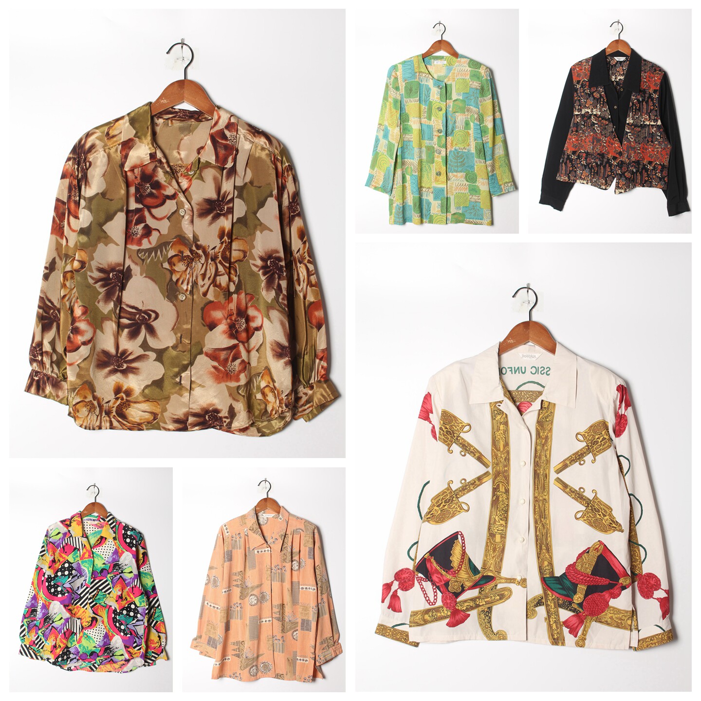 古着Vintage孤品棉麻花刺绣白衬衫孤品日系 女上衣 实拍售卖86