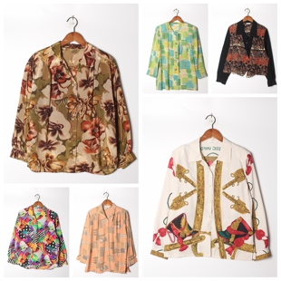 实拍售卖86 女上衣 古着Vintage孤品棉麻花刺绣白衬衫 孤品日系