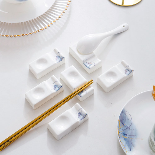 轻奢骨瓷家用筷子架商用勺托筷枕