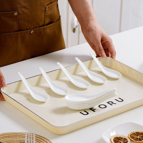 小勺骨瓷家用多个装调羹勺平底勺