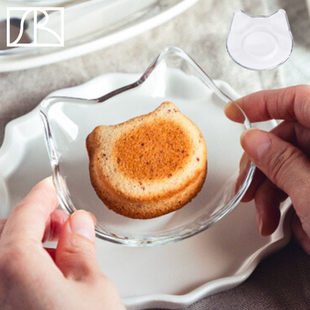 日本ADERIA石冢硝子猫咪手工玻璃碟子豆皿蘸料碟酱油下午茶点心盘