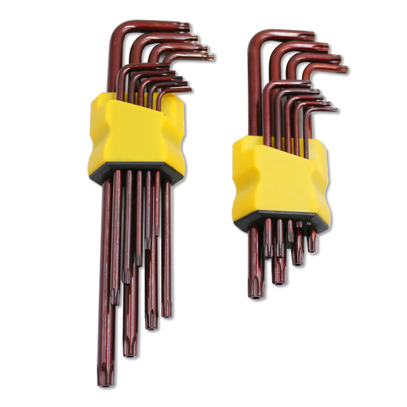 s2钢加硬l型梅花六角扳手带孔梅花防盗螺丝刀l型球头内六角扳手