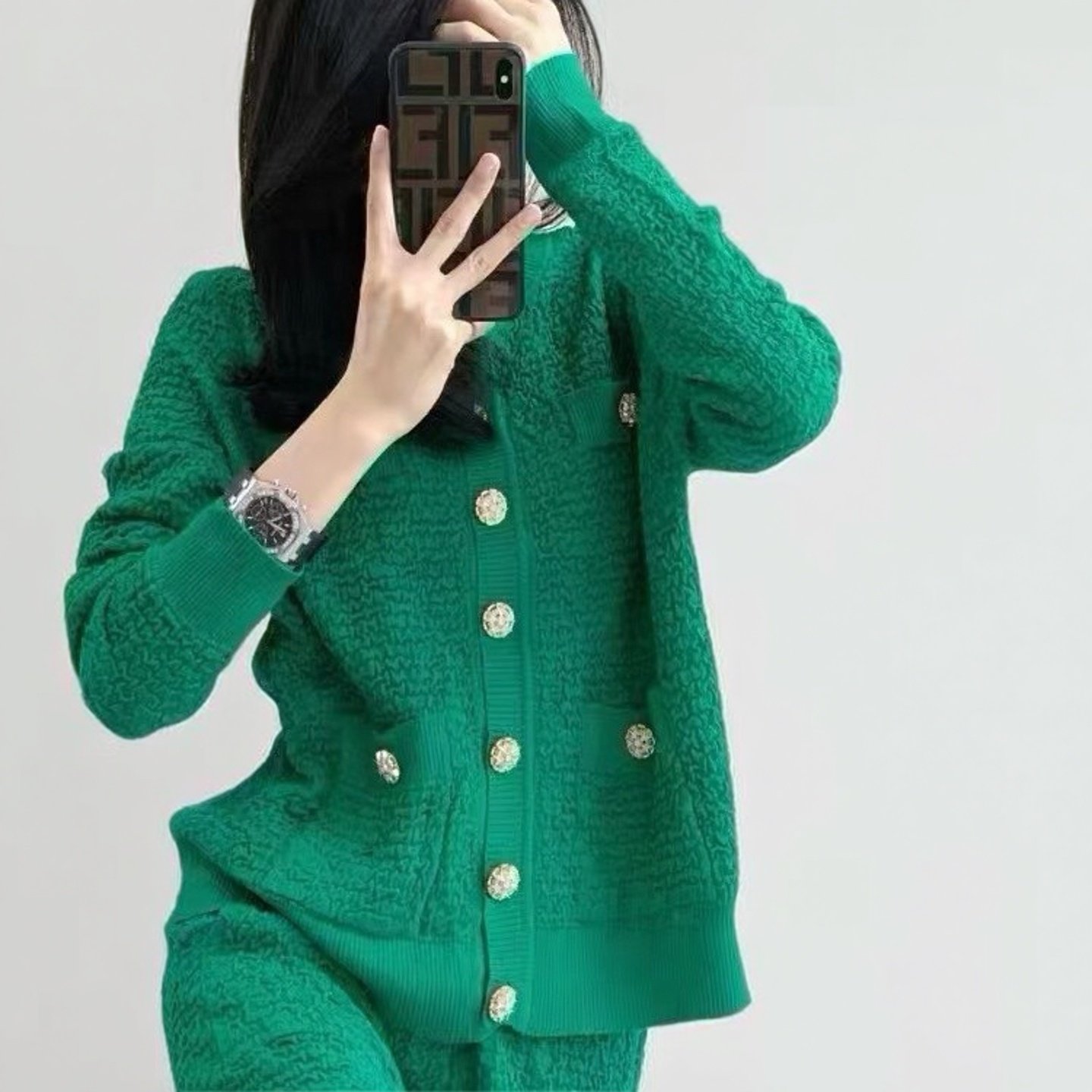 秋冬新款网红小香风减龄气质港风复古休闲时尚长裤绿色两件套装女,女装/女士精品,时尚套装,淘宝优惠券,粉丝福利购,淘宝优惠卷