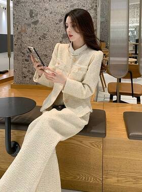 小香风套装女秋2026新款减龄气质名媛休闲运动阔腿裤两件套