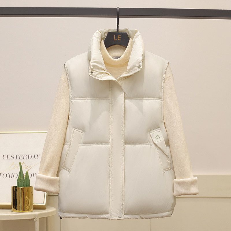 2025冬季新款立领棉服马夹女设计感纯色无袖宽松显瘦短款马甲外套