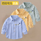 洋气童装 纯棉男童格子衬衣春秋季 小童宝宝上衣潮 衬衫 巴拉可儿长袖