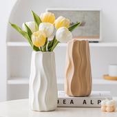 简约ins风陶瓷花瓶摆件水培鲜花富贵竹餐厅客厅高级感桌面装 饰品