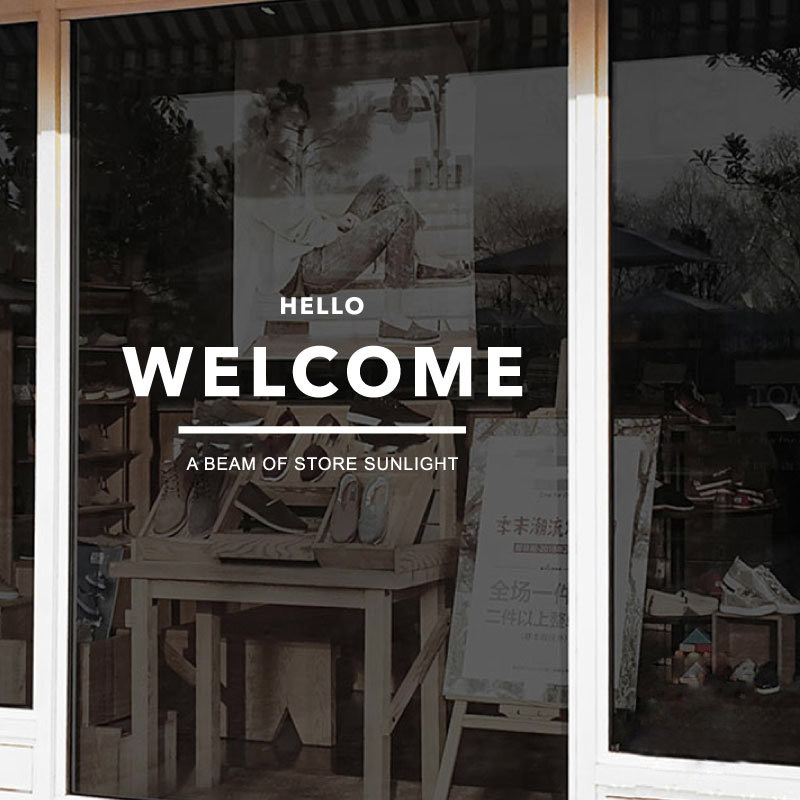 welcome玻璃烘焙花店装饰贴纸