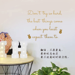 不要着急 英文墙贴ins风服装店卧室房间寝室墙面简约励志背景墙贴