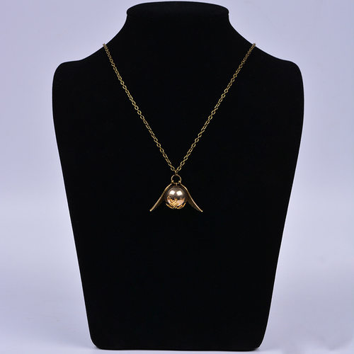 snitch gold necklace哈利波特与死亡圣器 金色飞贼项链复古周边