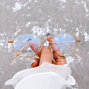 高度近视眼镜框厚边女可配有度数超薄镜片纯钛小框宽边镜架5011