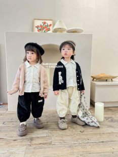 谷米熊男童秋冬儿童洋气三件套针织开衫帅气马甲套装宝宝童装衣服