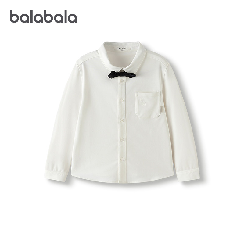 商场同款巴拉巴拉男童衬衫儿童白色衬衣中大童礼服春秋款童装上衣
