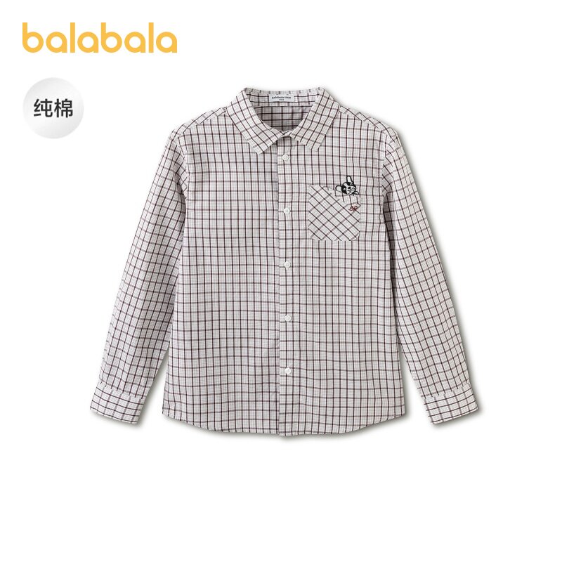 巴拉巴拉儿童格子衬衫男童上衣