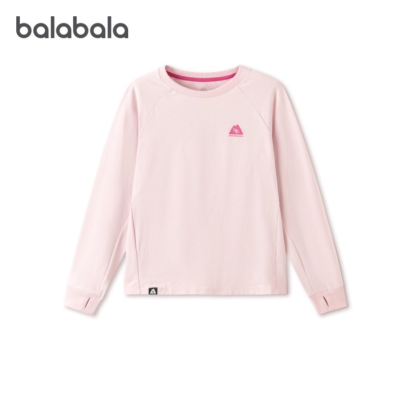 巴拉巴拉儿童长袖t恤大童速干防晒衣男童户外骑行衣女童打底衫春