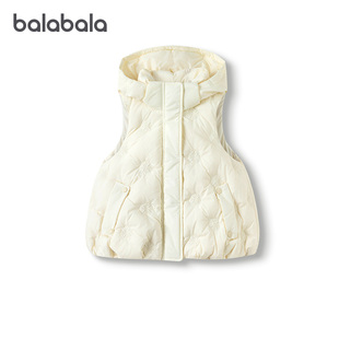 premium巴拉巴拉女童羽绒马甲儿童连帽鹅绒服保暖冬装新款童装潮