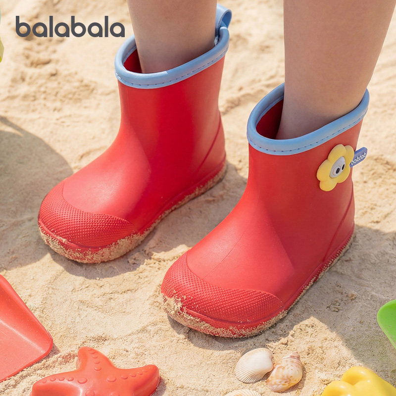 巴拉巴拉儿童雨鞋男女童立体卡通章标通勤长筒靴2026年夏新款靴子