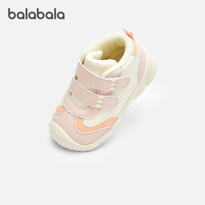 巴拉巴拉女童板鞋宝宝加绒棉鞋儿童保暖鞋子冬季新款童鞋加耐磨潮