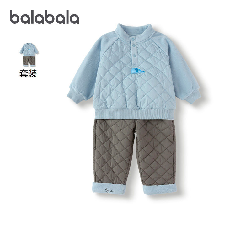 巴拉巴拉婴儿棉衣套装男童宝宝夹棉两件套儿童2025冬装新款童装小
