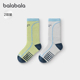 巴拉巴拉男童袜子秋新品 商场同款 儿童运动风袜吸湿抗菌两双装