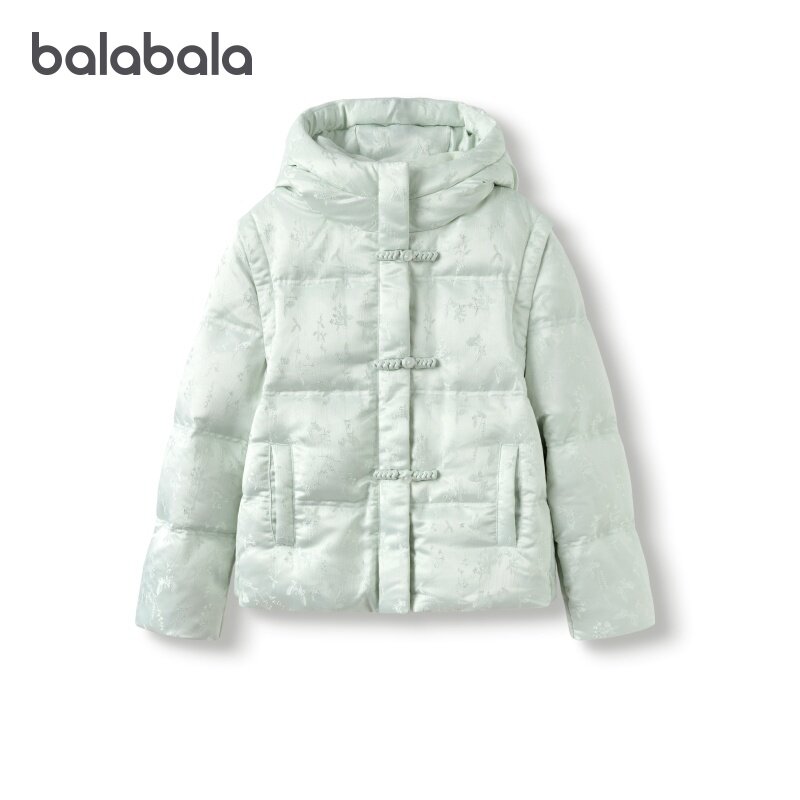 巴拉巴拉儿童羽绒服女童新中式国风外套假两件上衣冬装新款童装潮