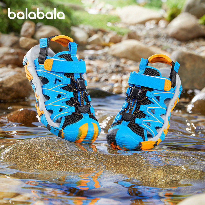 巴拉巴拉男童运动凉鞋女童鞋子透气中大童2025夏季儿童防滑百搭鞋