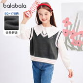 潮 童装 巴拉巴拉儿童马甲女童亲肤舒适针织学院风背心2026春装 新款