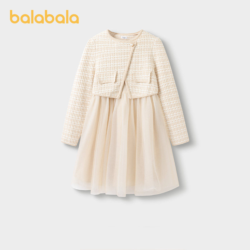 巴拉巴拉女童连衣裙中大童针织公主裙儿童小香风裙子秋装新款童装,童装/婴儿装/亲子装,连衣裙,淘宝优惠券,粉丝福利购,淘宝优惠卷