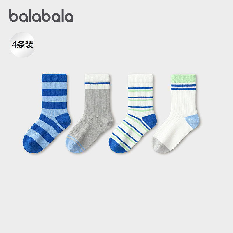 巴拉巴拉balaOne棉袜打底四双装图片