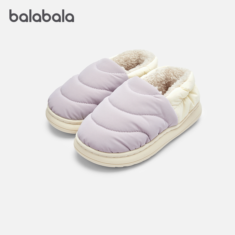 巴拉巴拉儿童棉拖鞋女童加绒厚棉鞋儿童防滑家居鞋子冬季新款童装
