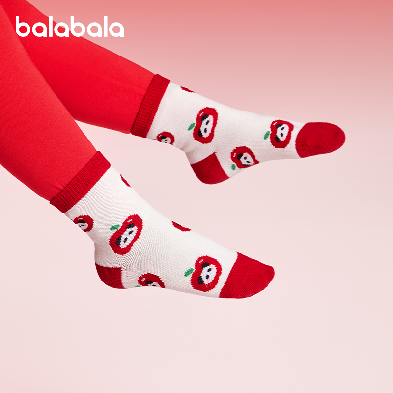 巴拉巴拉婴儿袜子男童女童红色中筒袜儿童加厚棉袜秋季新款两双装,童装/婴儿装/亲子装,儿童袜子(0-16岁),淘宝优惠券,粉丝福利购,淘宝优惠卷