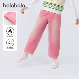 巴拉巴拉儿童裤 童装 子女童灯芯绒宽松直筒裤 新款 2025冬装 商场同款