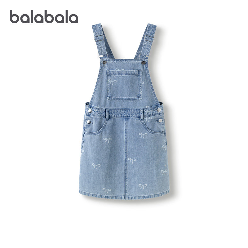商场同款巴拉巴拉女童连衣裙儿童纯棉牛仔背带裙2025夏季新款裙子