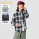 童装 巴拉巴拉男童长袖 新款 中大童格子衬衣儿童洋气上衣春秋装 衬衫