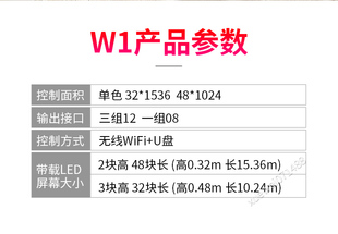 wifiledw1控制卡滚动走字广告屏电子显示屏手机无线控制