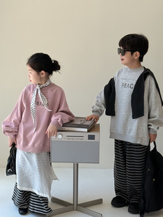 2026春款儿童兄妹装春装套装姐弟装韩版男女童宽松卫衣卫裤两件套