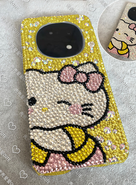 招财金大脸HelloKitty猫三星s26ultra手机壳Galaxy s25+卡通凯蒂保护套奢华高级水钻s24plus网红创意定制少女