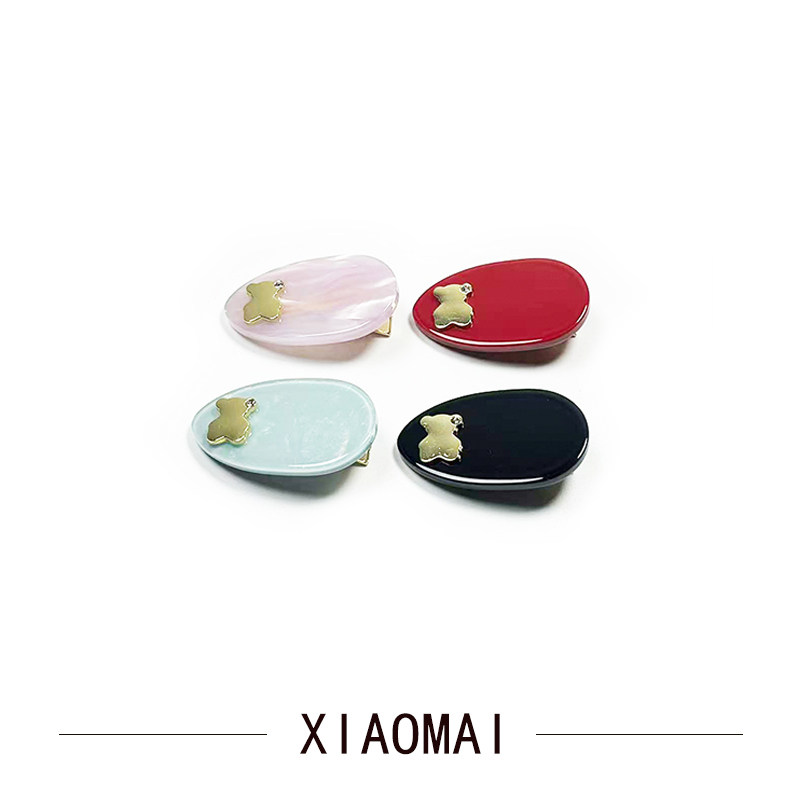 品牌同款在售 西子小熊发夹高级感品质醋酸刘海边夹碎发夹侧边夹