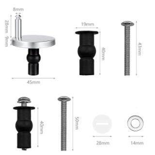 3号+2座8塑料马套桶膨盖板胀螺丝铰链组合装厕配件零部件螺栓