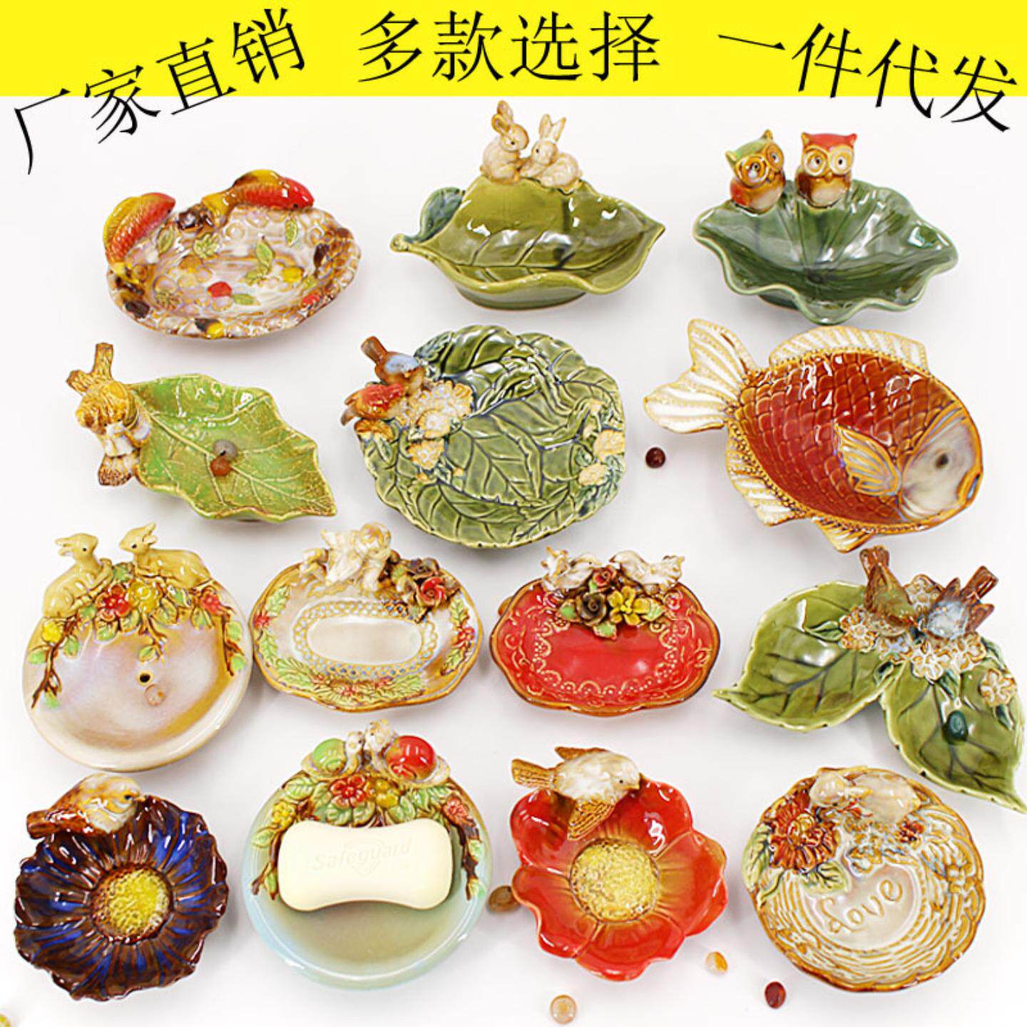 创意外贸陶瓷工艺品烟灰缸小鸟