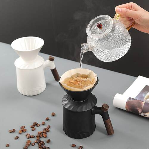 美式V60锥形陶瓷咖啡过滤杯