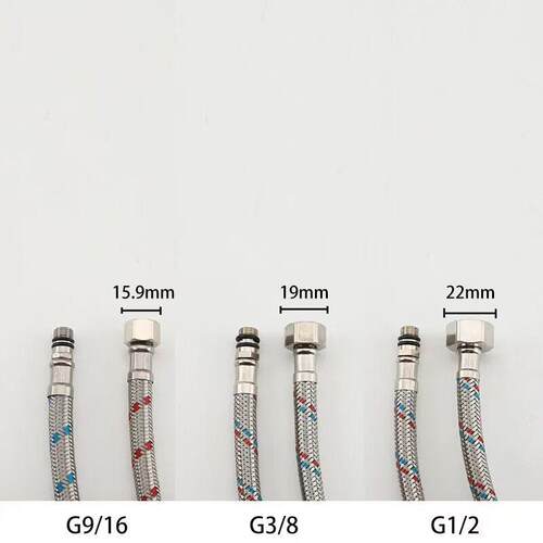 30纹4不锈丝编织软管冷热头进水管龙钢美规9/16欧规3/8波管耐压
