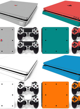 PS4 Slim 游戏机贴纸  防刮贴纸 可反复粘贴 贴纸  纯色卡通贴膜